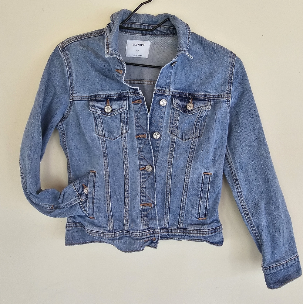 Old Navy Distressed Jean Moto Jacket